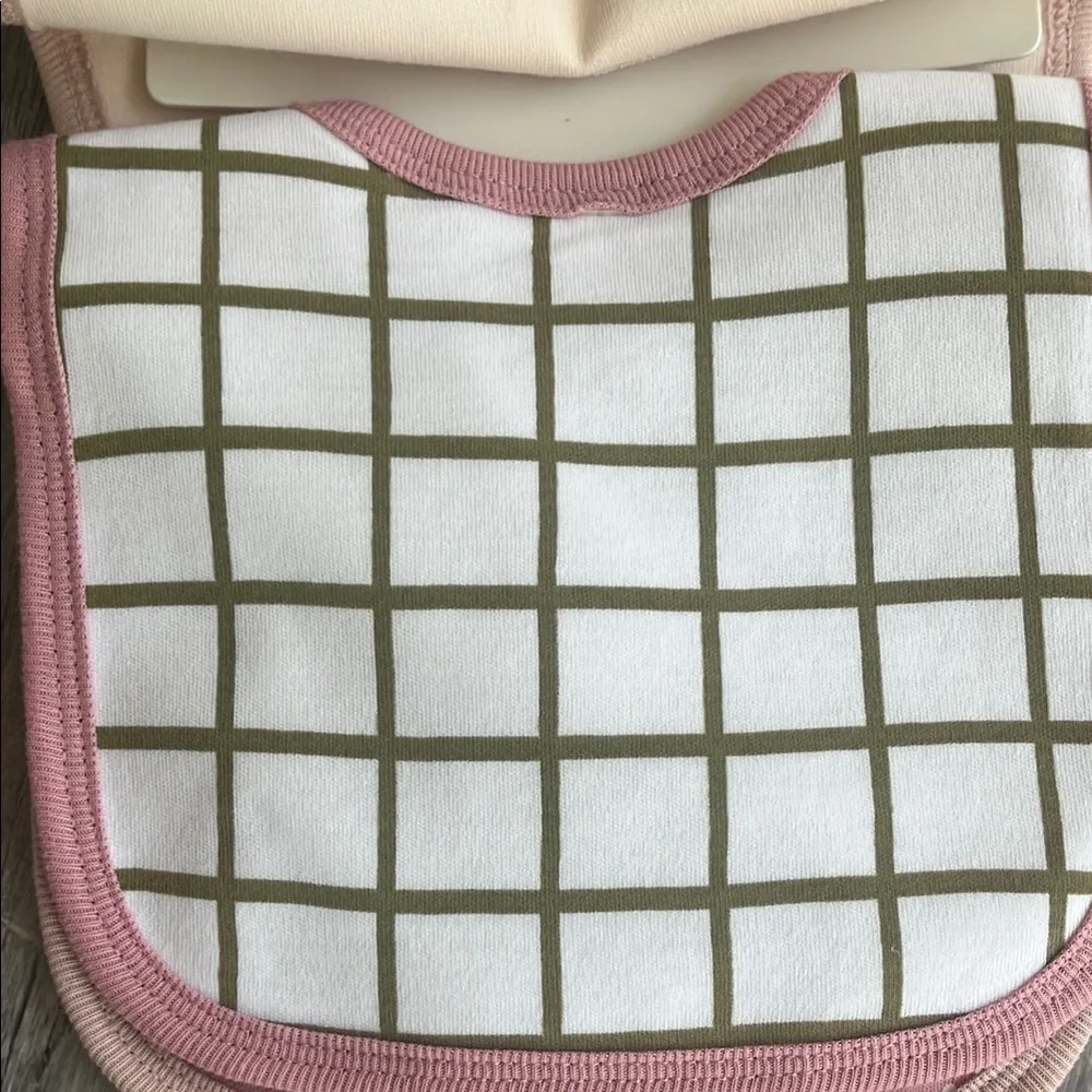 Cloud Island Pink and Cream Baby Bib Set